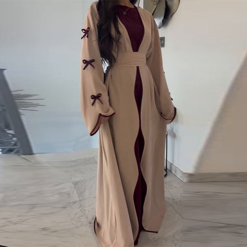 Offene Abaya mit Schleife