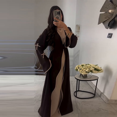 Offene Abaya mit Schleife