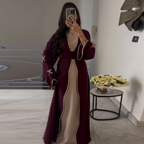 Offene Abaya mit Schleife