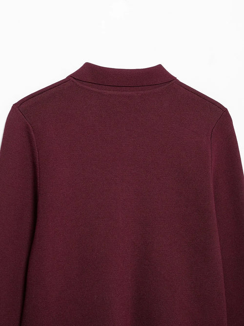 Eleganter roter Strick-Zweiteiler Cardigan