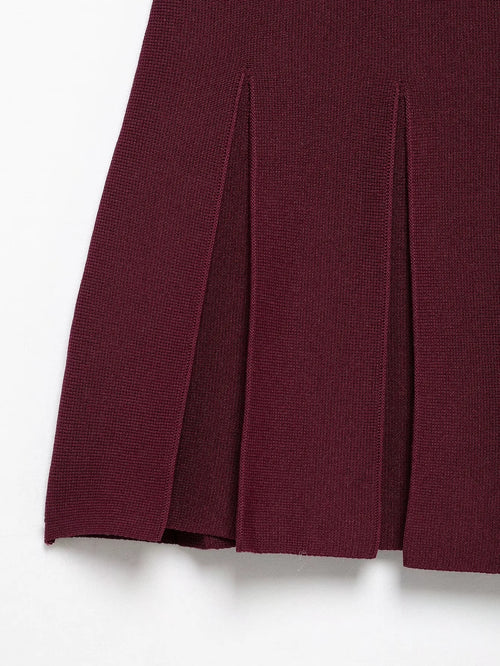 Eleganter roter Strick-Zweiteiler Cardigan