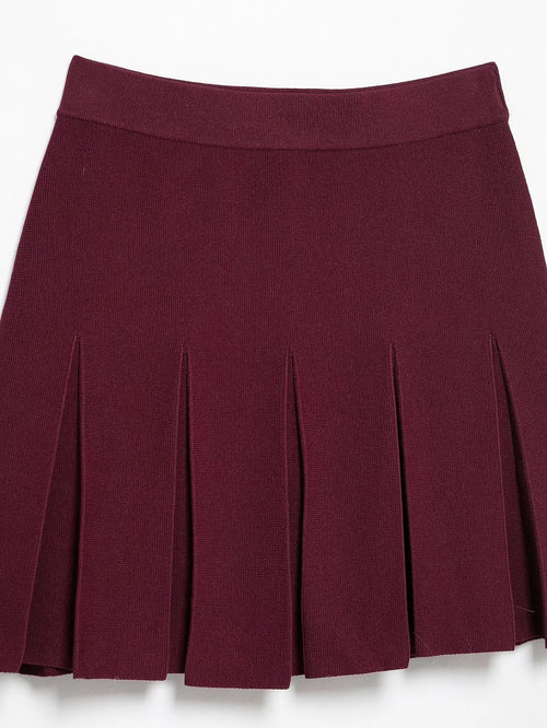 Eleganter roter Strick-Zweiteiler Cardigan