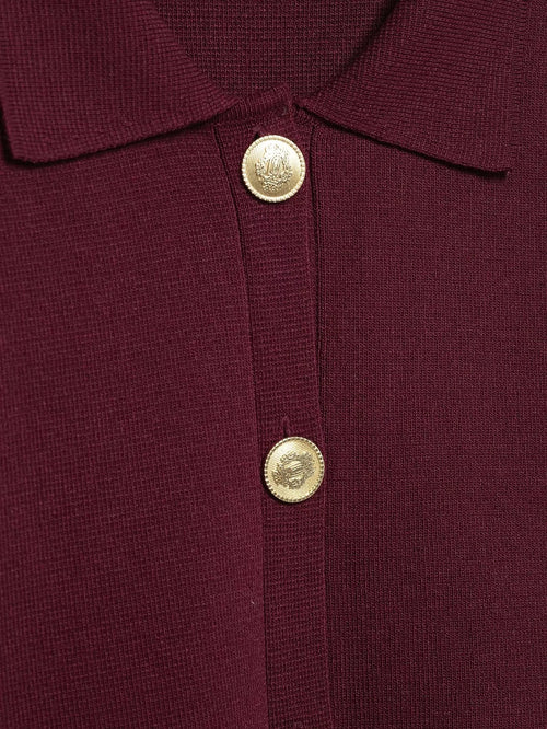 Eleganter roter Strick-Zweiteiler Cardigan