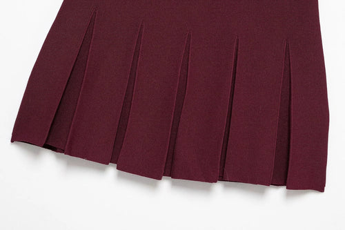 Eleganter roter Strick-Zweiteiler Cardigan