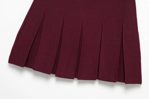 Eleganter roter Strick-Zweiteiler Cardigan