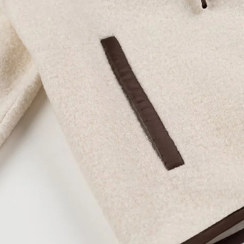 Beige wool jacket with bow