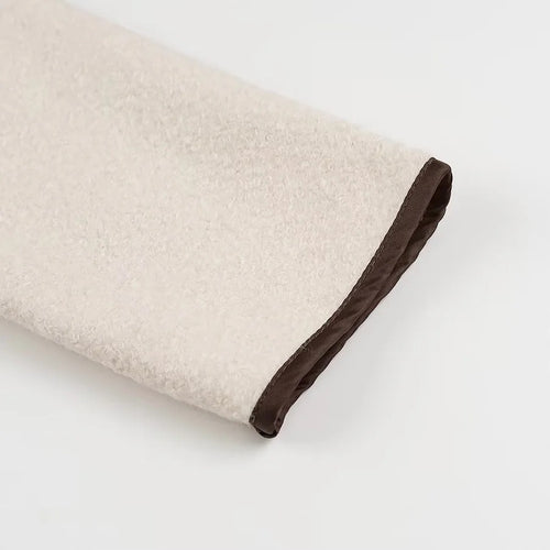 Beige wool jacket with bow