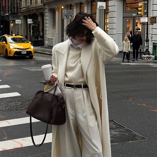 Cream wool coat