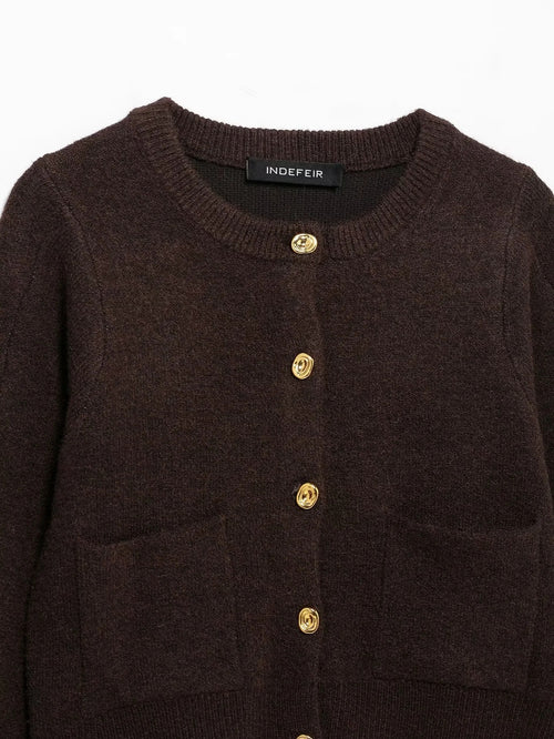 Cardigan mit Rock Braun