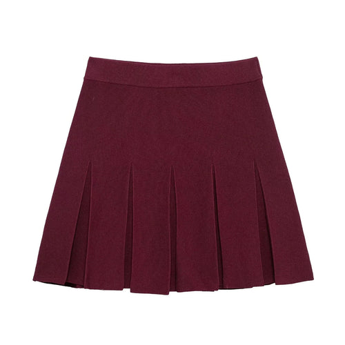 Eleganter roter Strick-Zweiteiler Cardigan